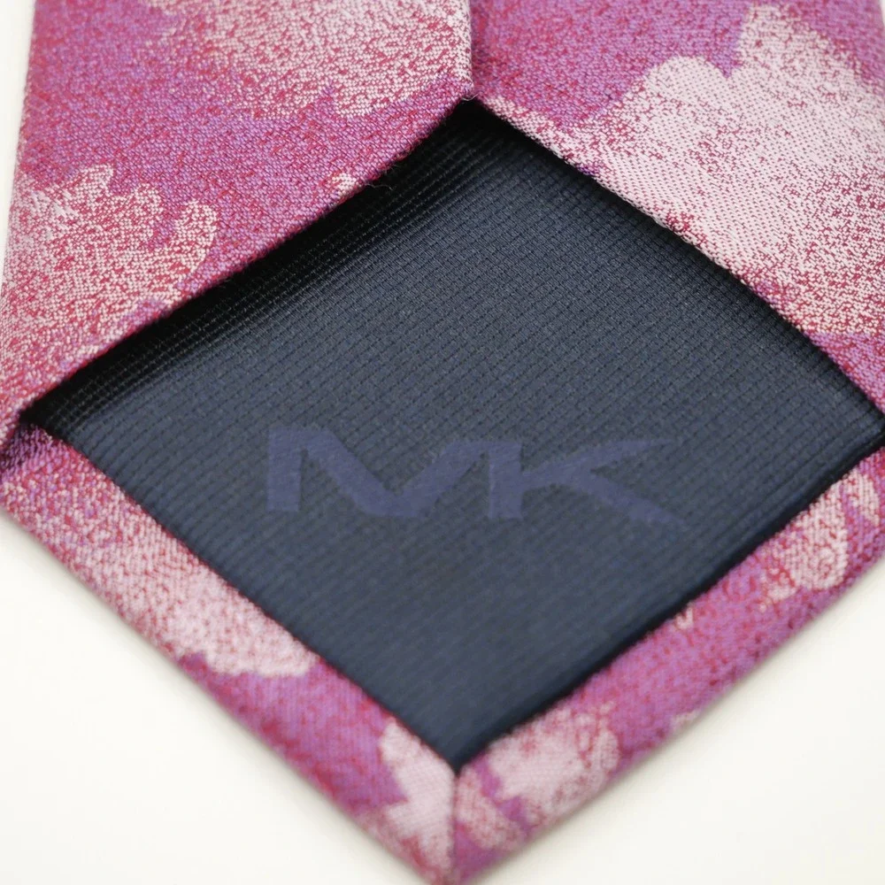 Michael Kors Mens Purple Floral Silk Linen Blend Necktie Dress Tie - Picture 5 of 6